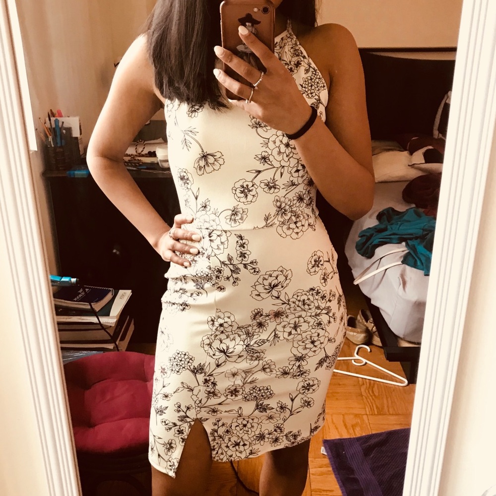 Misguided Floral Bodycon Dress
